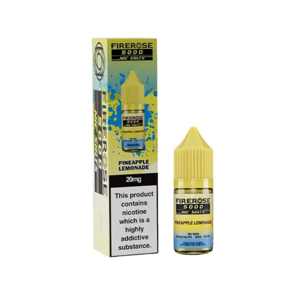 Firerose 5000 Nic Salts e liquids 10ml Box of 10 Pineapple Lemonade 10mg
