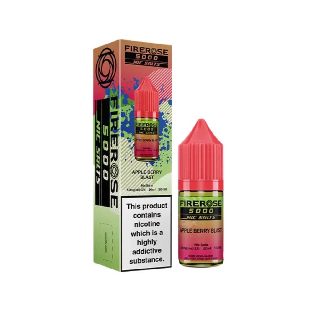 Firerose 5000 Nic Salts e liquids 10ml Box of 10 Apple Berry Blast 20mg
