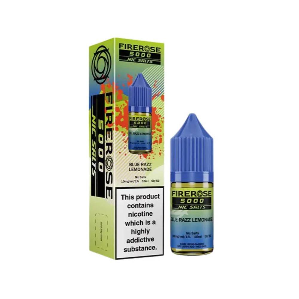 Firerose 5000 Nic Salts e liquids 10ml Box of 10 Blue Razz Lemonade 20mg
