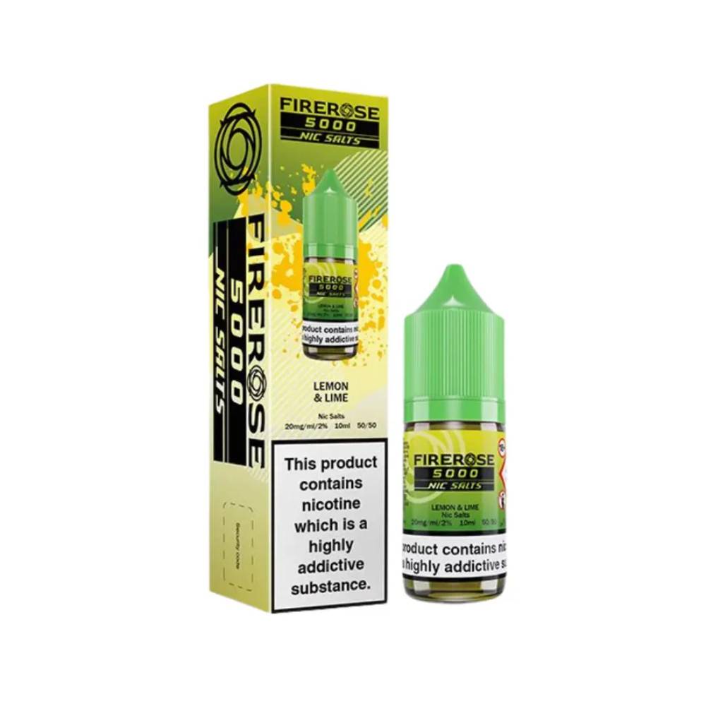 Firerose 5000 Nic Salts e liquids 10ml Box of 10 Lemon & Lime 10mg