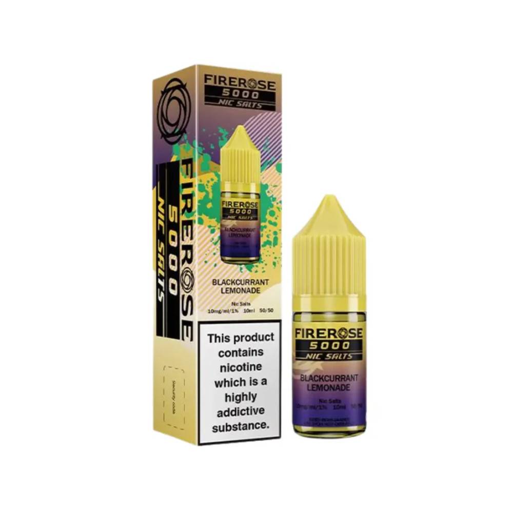 Firerose 5000 Nic Salts e liquids 10ml Box of 10 Blackcurrant Lemonade 20mg