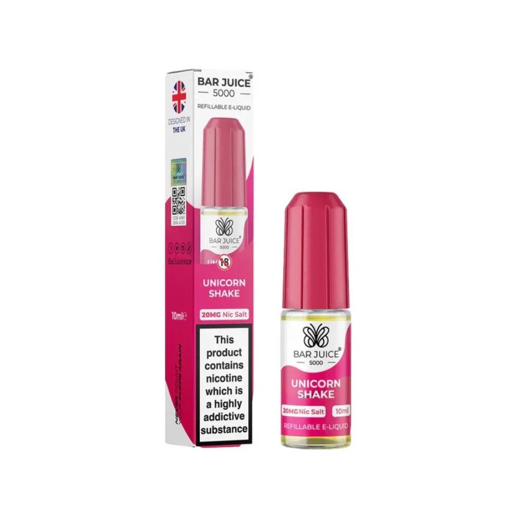 Bar Juice Nic Salts E-Liquids 10ml Box of 10 Unicorn Shake 10mg