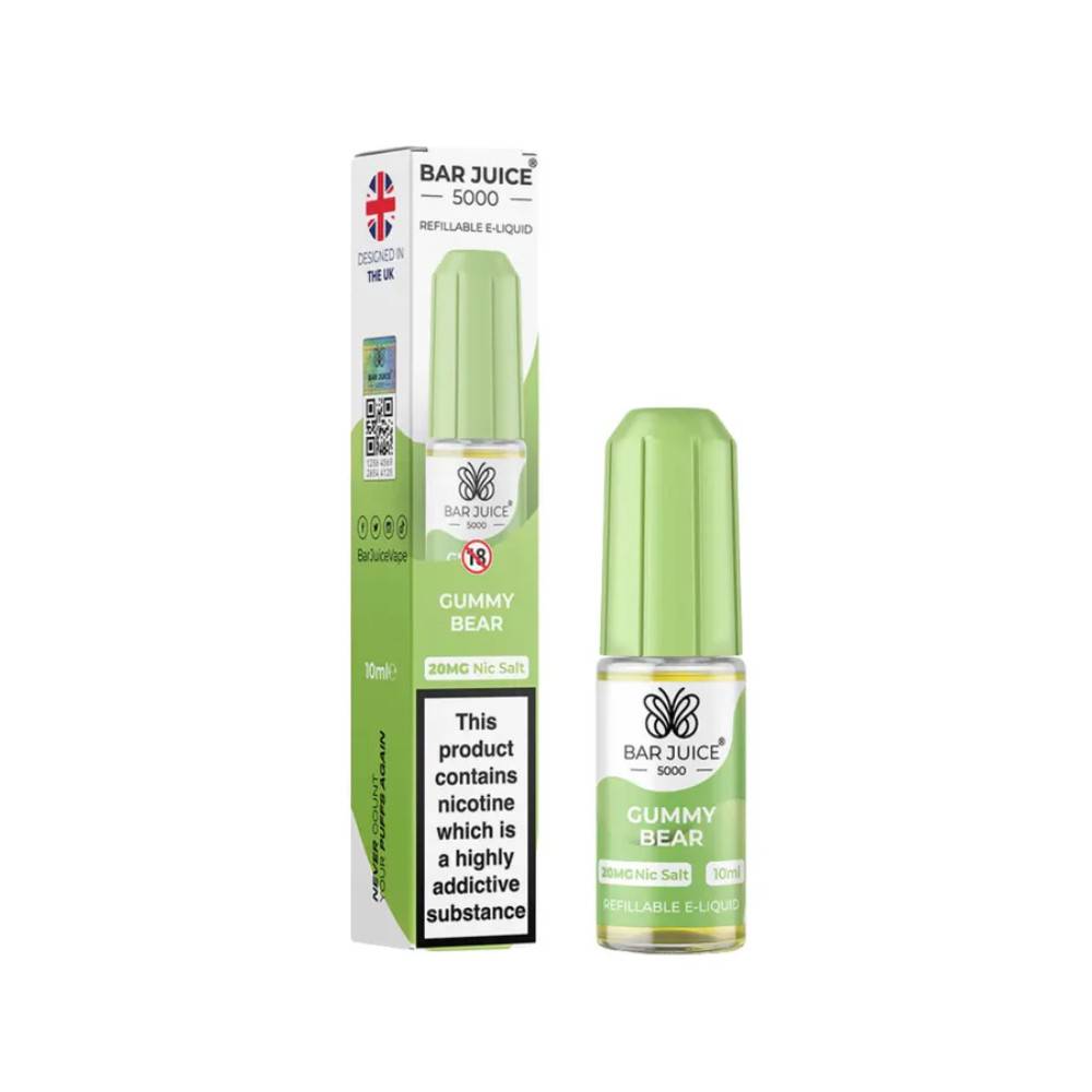 Bar Juice Nic Salts E-Liquids 10ml Box of 10 Gummy Bear 10mg