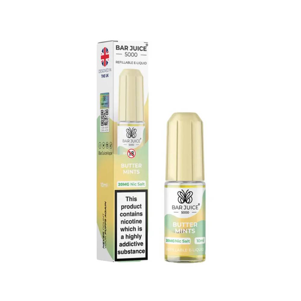 Bar Juice Nic Salts E-Liquids 10ml Box of 10 Butter Mints 10mg