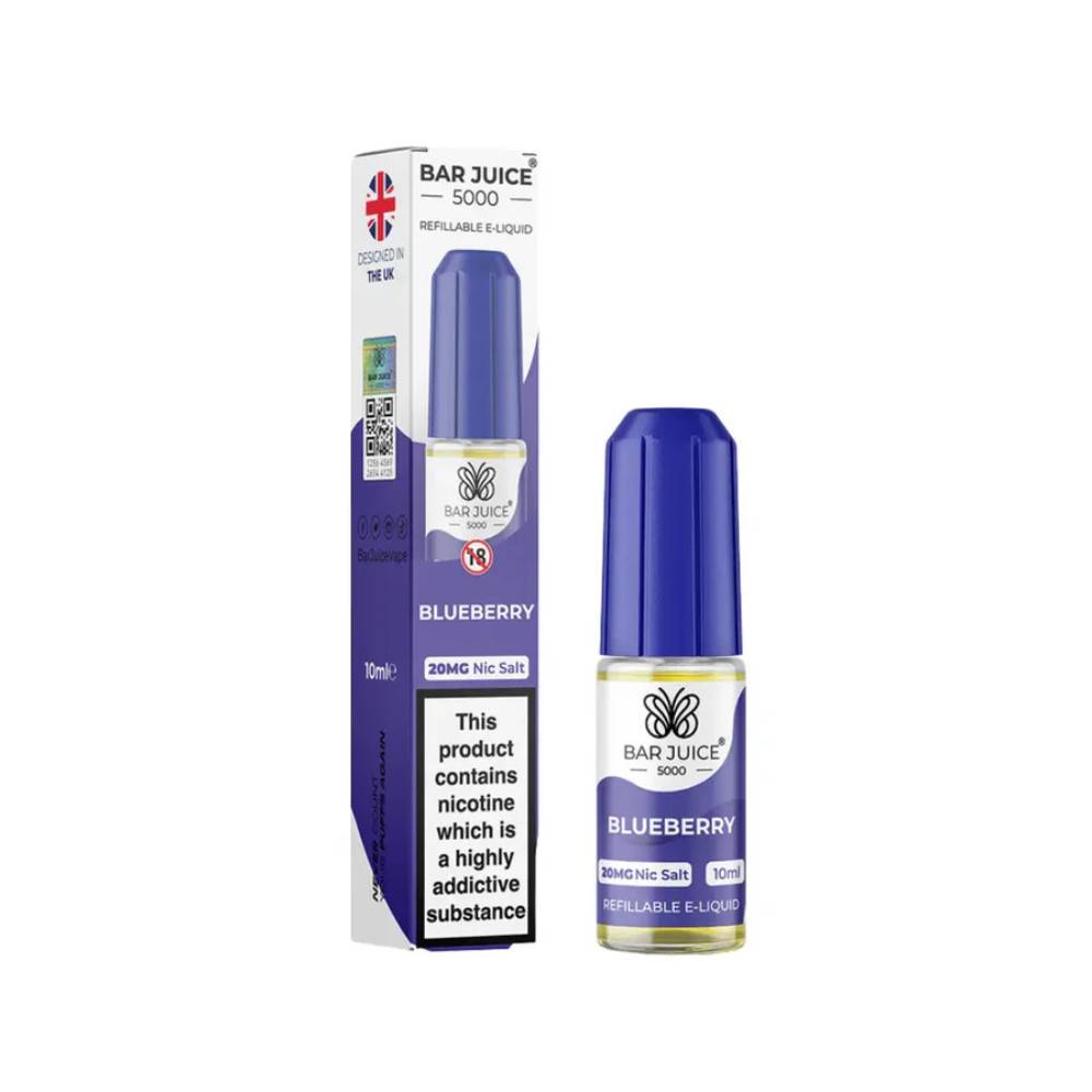 Bar Juice Nic Salts E-Liquids 10ml Box of 10 Blueberry 20mg