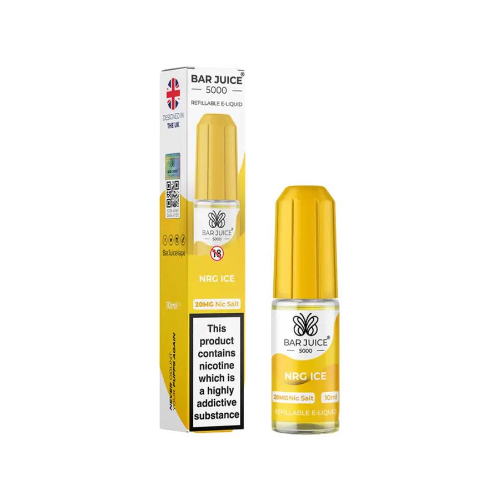 Bar Juice Nic Salts E-Liquids 10ml Box of 10 Energy Ice 20mg