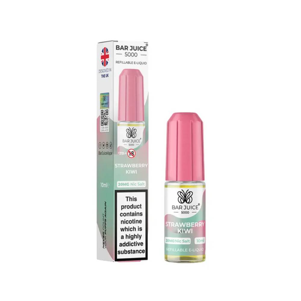 Bar Juice Nic Salts E-Liquids 10ml Box of 10 Strawberry Kiwi 20mg