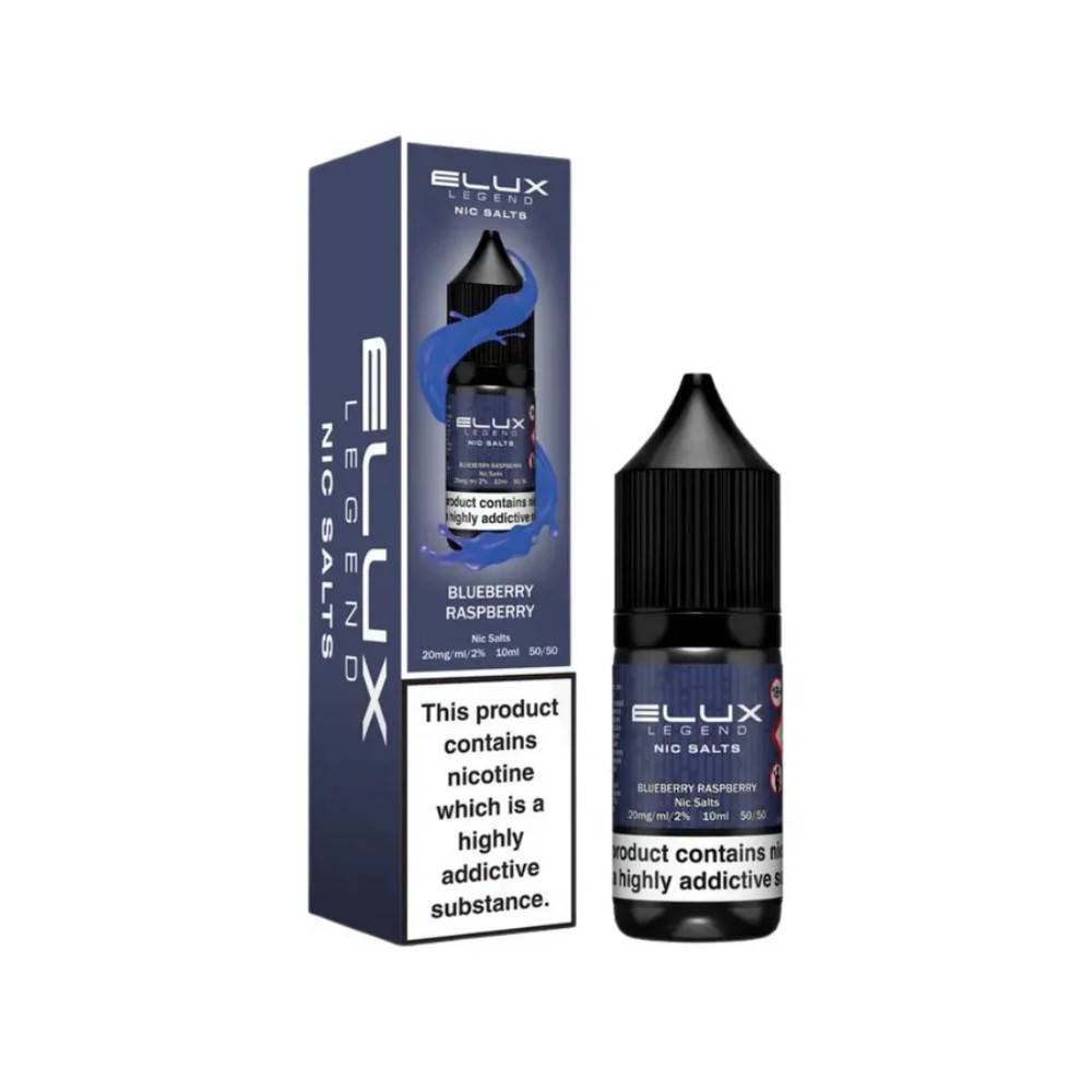 Elux Legend Nic Salts E-Liquids 10ml Box of 10 Blue Raspberry 10mg