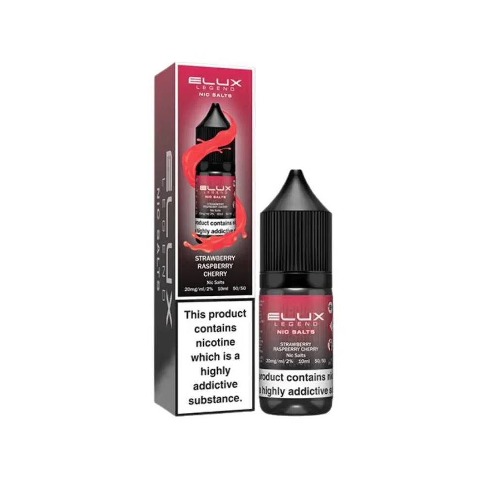 Elux Legend Nic Salts E-Liquids 10ml Box of 10 Strawberry Raspberry Cherry 10mg