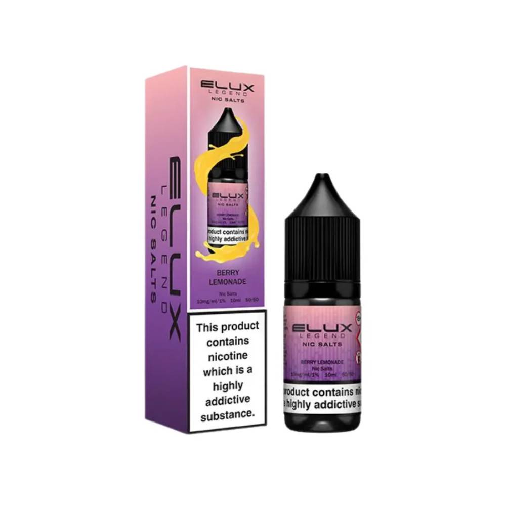 Elux Legend Nic Salts E-Liquids 10ml Box of 10 Berry Lemonade 10mg