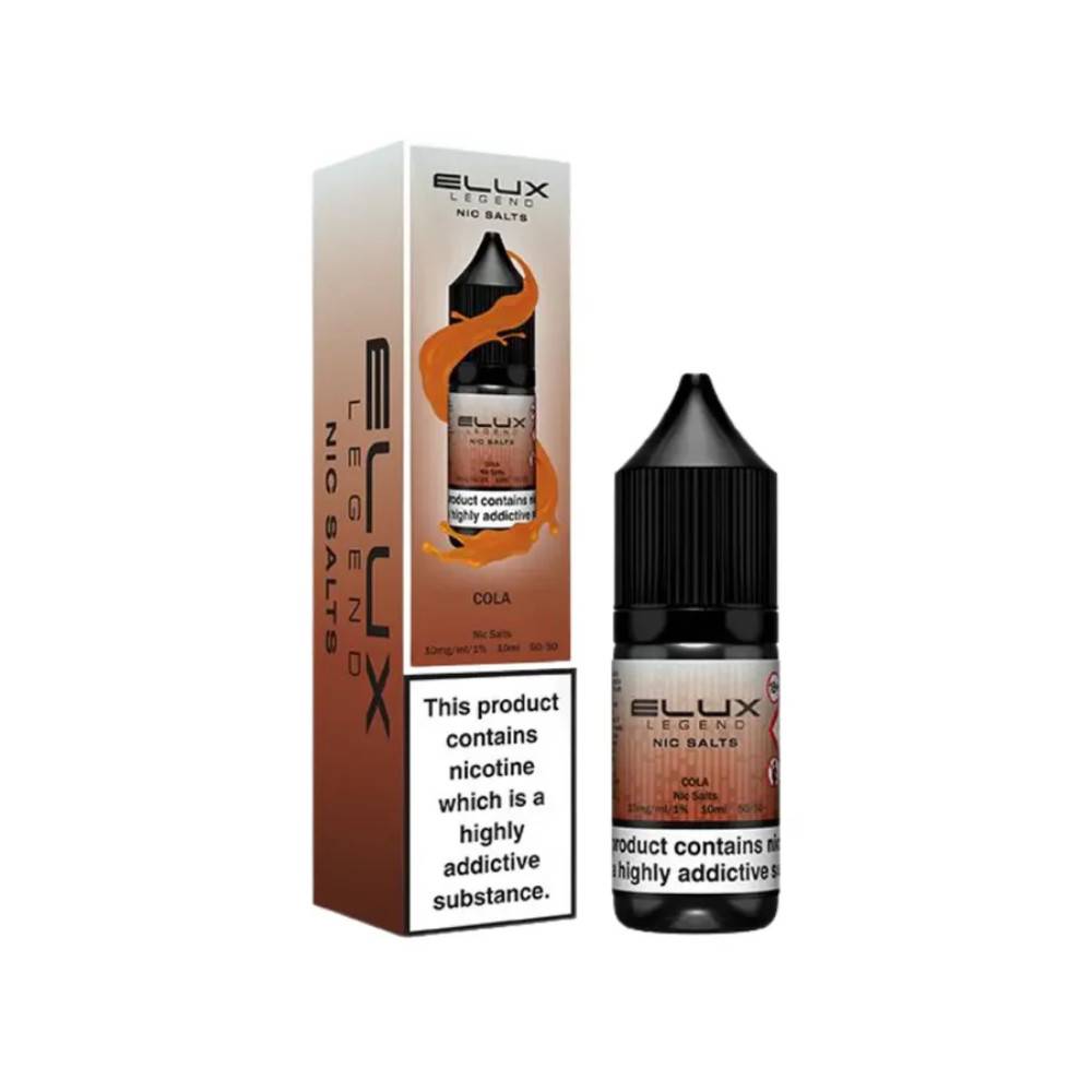 Elux Legend Nic Salts E-Liquids 10ml Box of 10 Cola 10mg