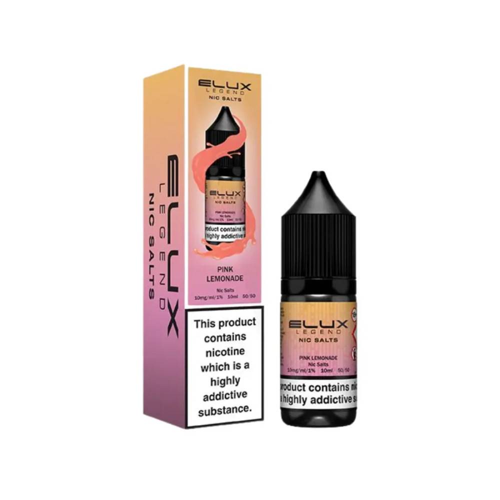 Elux Legend Nic Salts E-Liquids 10ml Box of 10 Pink Lemonade 10mg