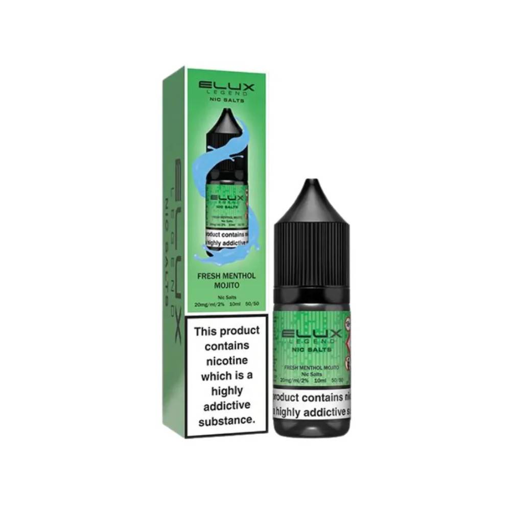 Elux Legend Nic Salts E-Liquids 10ml Box of 10 Fresh Menthol Mojito 10mg