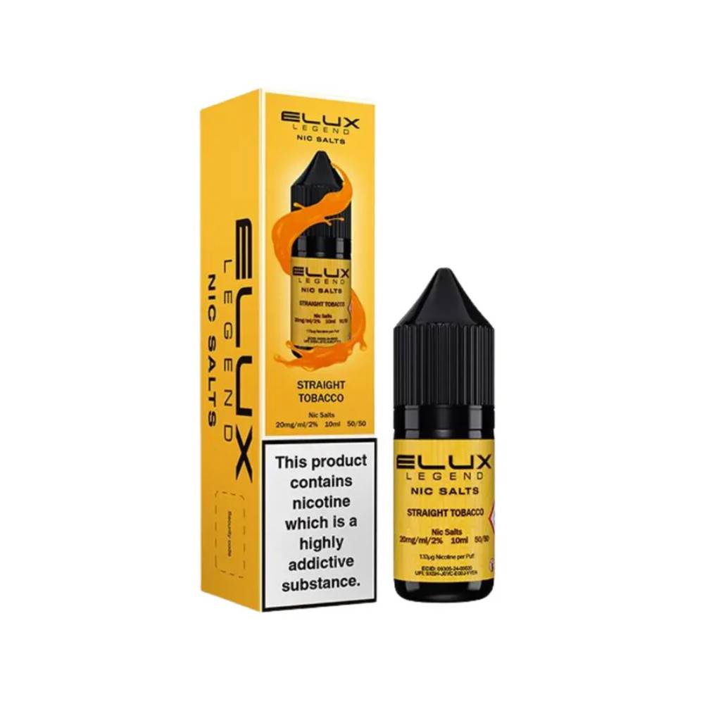 Elux Legend Nic Salts E-Liquids 10ml Box of 10 Straight Tobacco 10mg