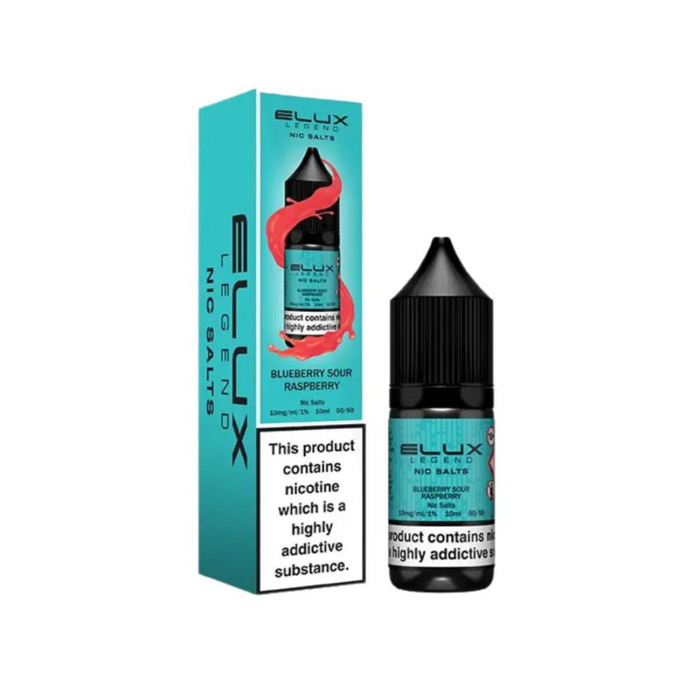Elux Legend Nic Salts E-Liquids 10ml Box of 10 Blue Sour Raspberry 20mg