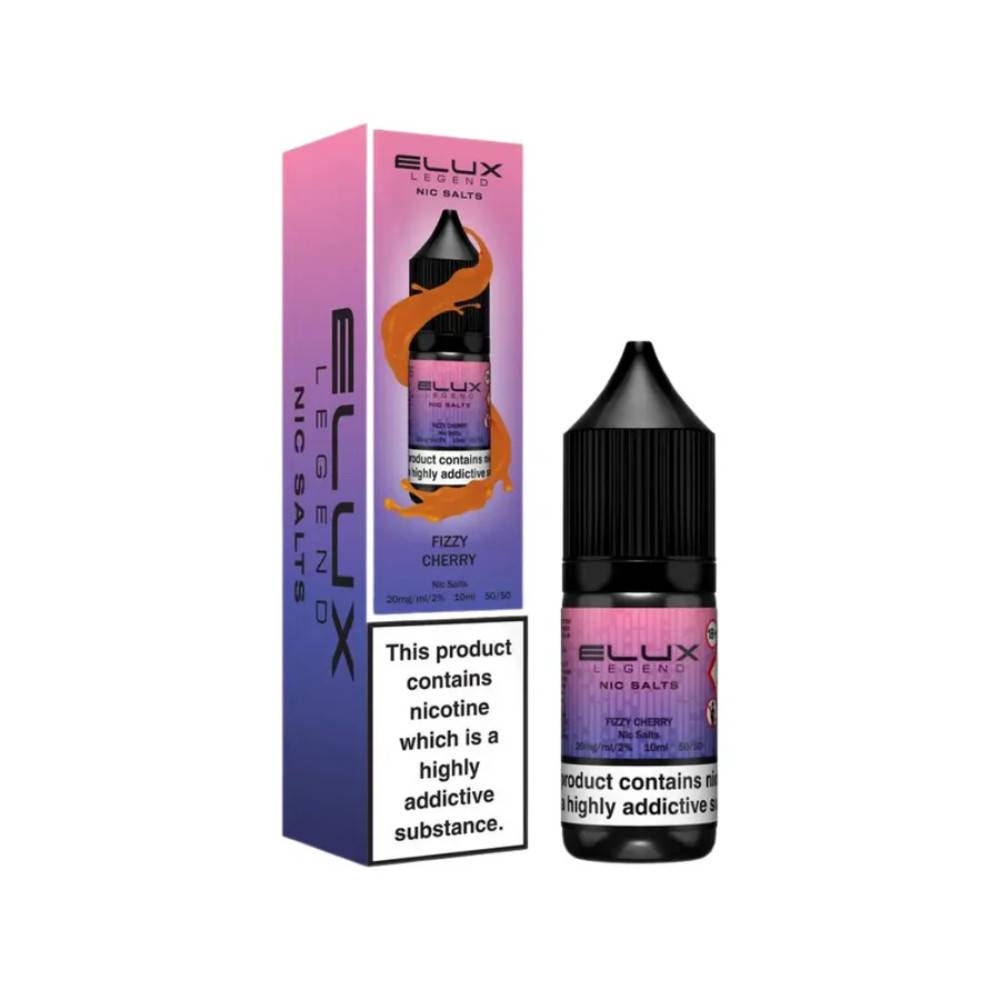 Elux Legend Nic Salts E-Liquids 10ml Box of 10 Fizzy Cherry 20mg