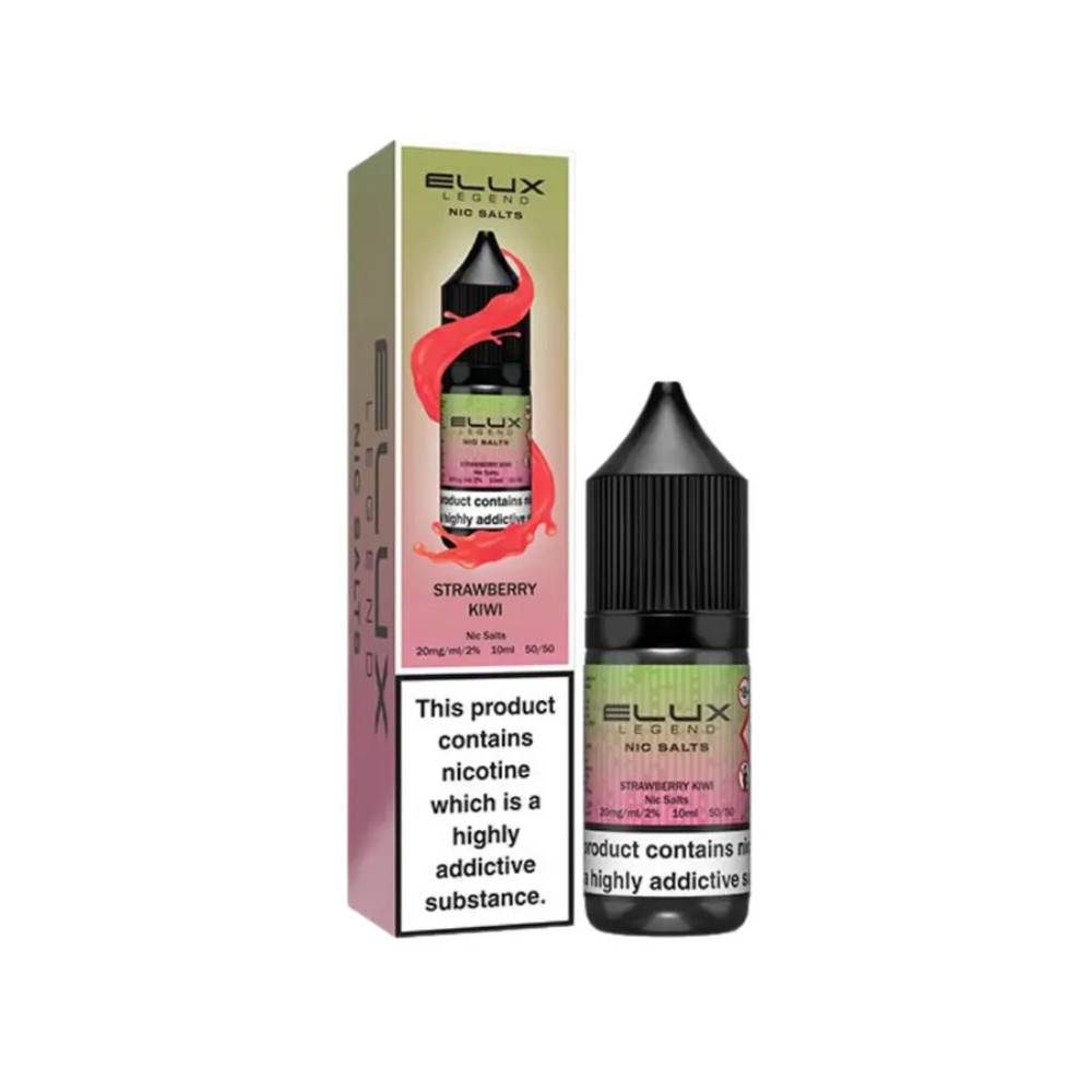 Elux Legend Nic Salts E-Liquids 10ml Box of 10 Strawberry Kiwi 20mg