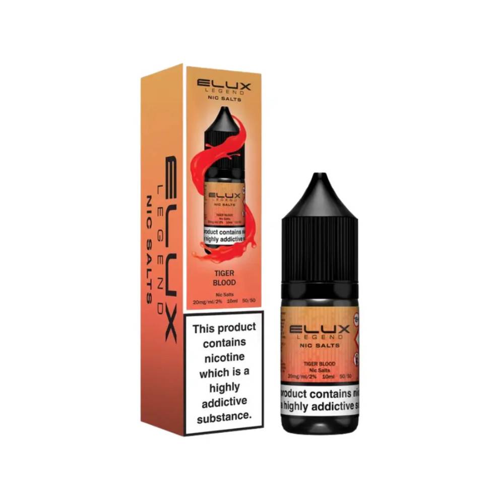 Elux Legend Nic Salts E-Liquids 10ml Box of 10 Tiger Blood 20mg