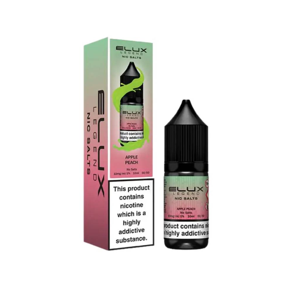 Elux Legend Nic Salts E-Liquids 10ml Box of 10 Apple Peach 20mg