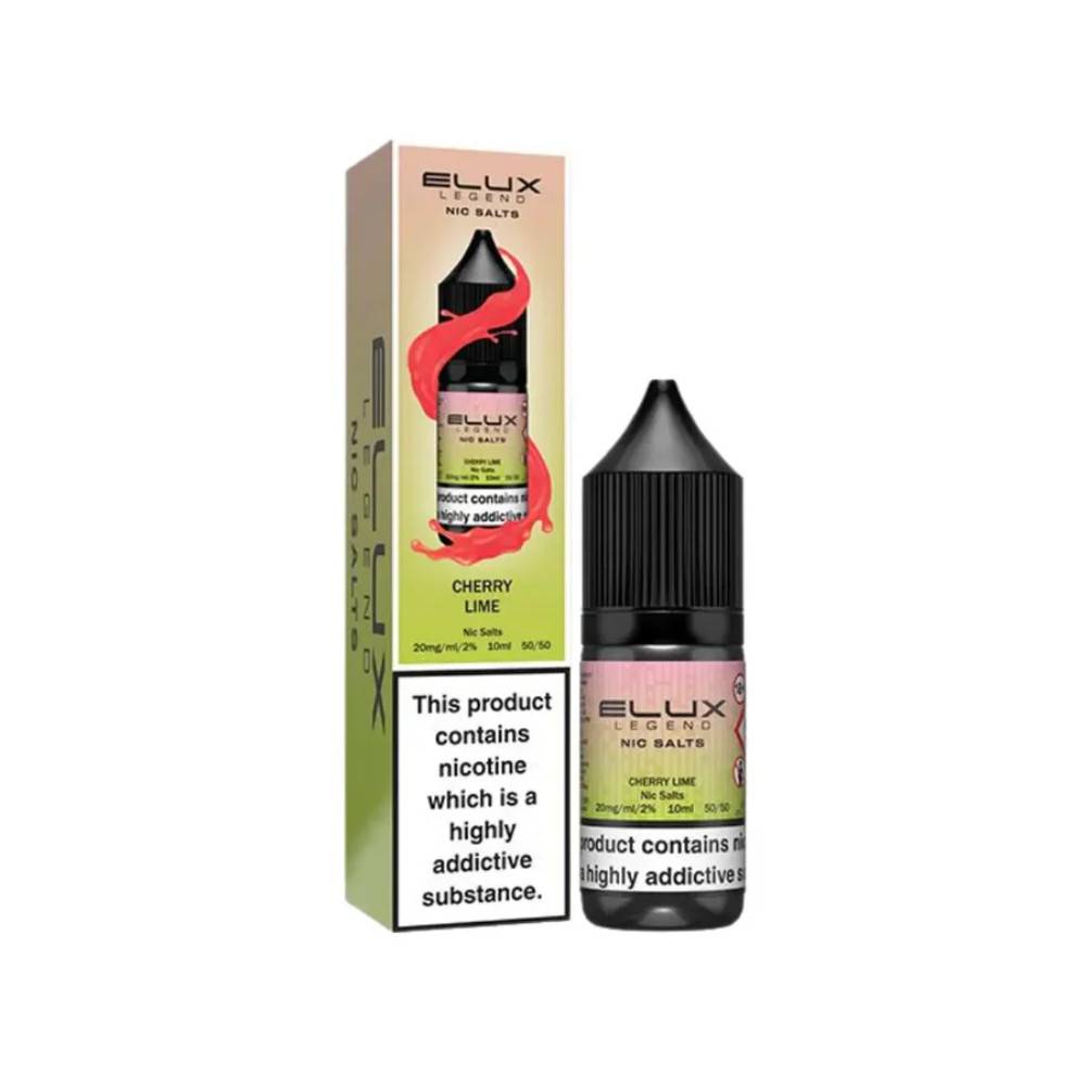 Elux Legend Nic Salts E-Liquids 10ml Box of 10 Cherry Lime 20mg