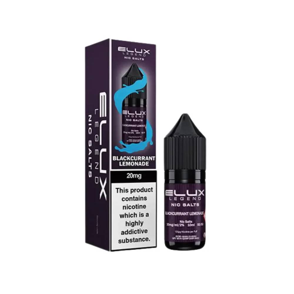Elux Legend Nic Salts E-Liquids 10ml Box of 10 Blackcurrant Lemonade 20mg