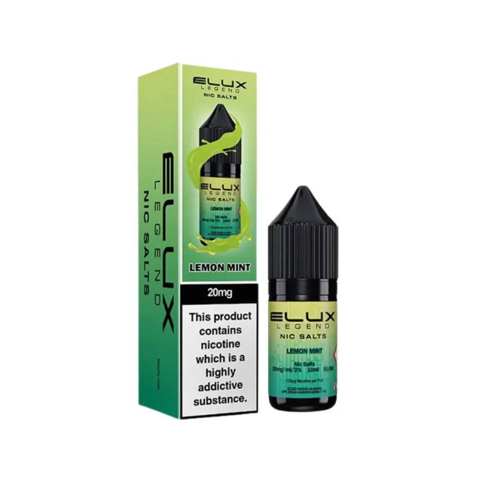 Elux Legend Nic Salts E-Liquids 10ml Box of 10 Lemon Mint 20mg