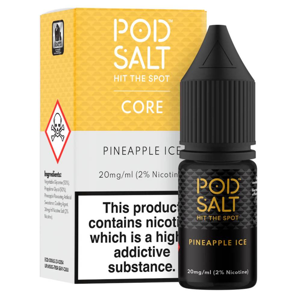 Pod Salt Core Nic Salts e liquids 10ml Box of 5 Pineapple Ice 20mg