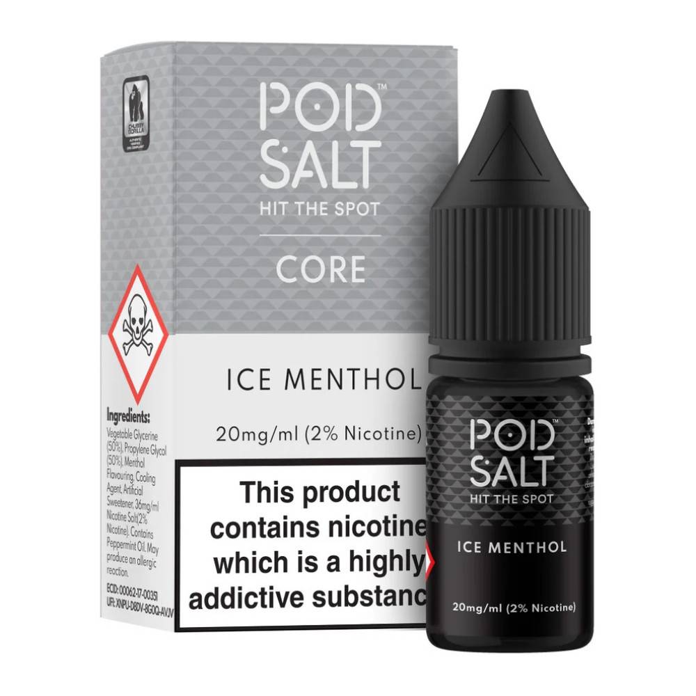 Pod Salt Core Nic Salts e liquids 10ml Box of 5 Ice Menthol 11mg