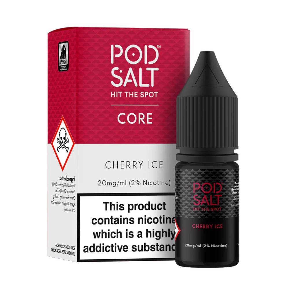 Pod Salt Core Nic Salts e liquids 10ml Box of 5 Cherry Ice 11mg