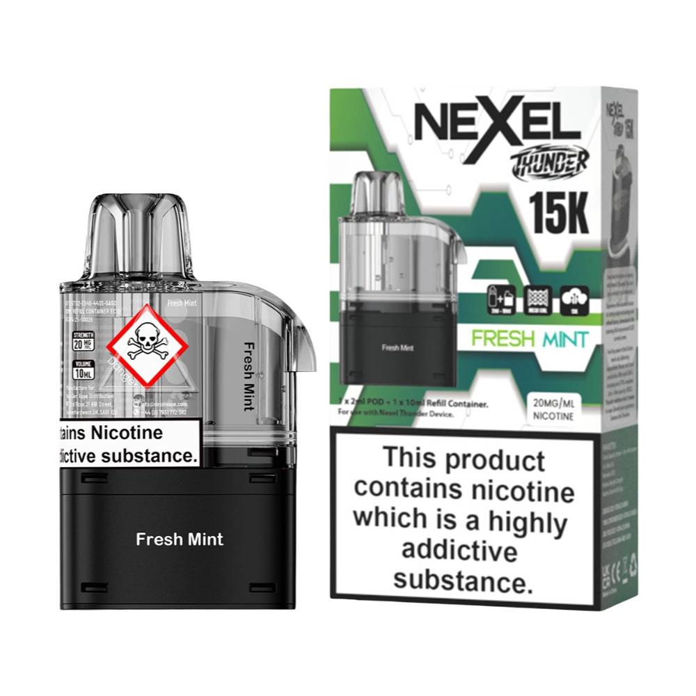 Nexel Thunder 15k Pods Pack of 10 Fresh Mint
