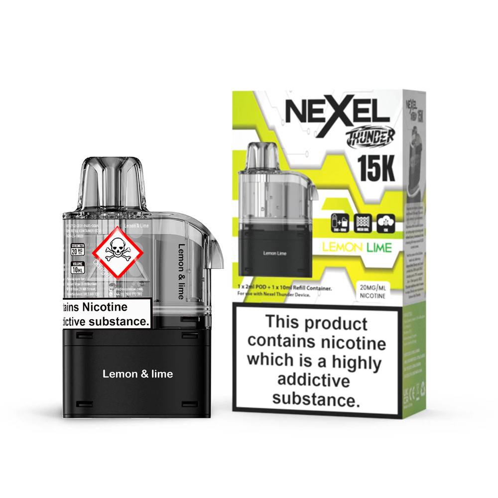 Nexel Thunder 15k Pods Pack of 10 Lemon & Lime