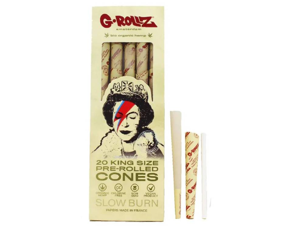 G-Rollz Bio Organic Kingsize Prerolled Cones - (Pack of 20) Silver