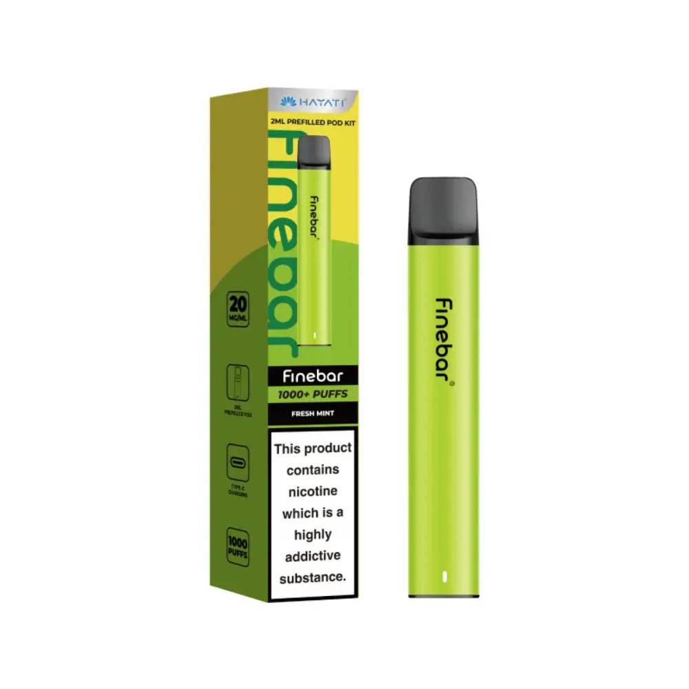 Hayati Finebar Prefilled Vape Kit Box of 10 Fresh Mint