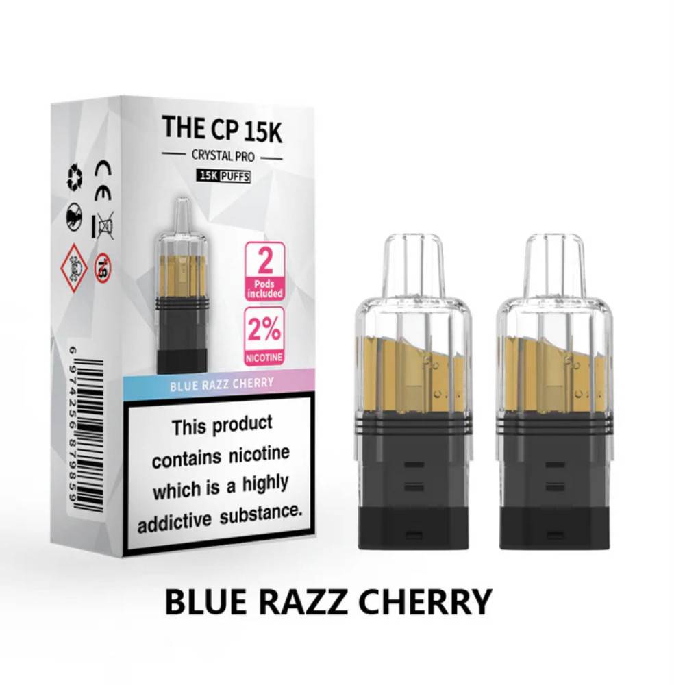 Crystal Pro CP 15k Prefilled Pods Pack of 5 Blue Razz Cherry