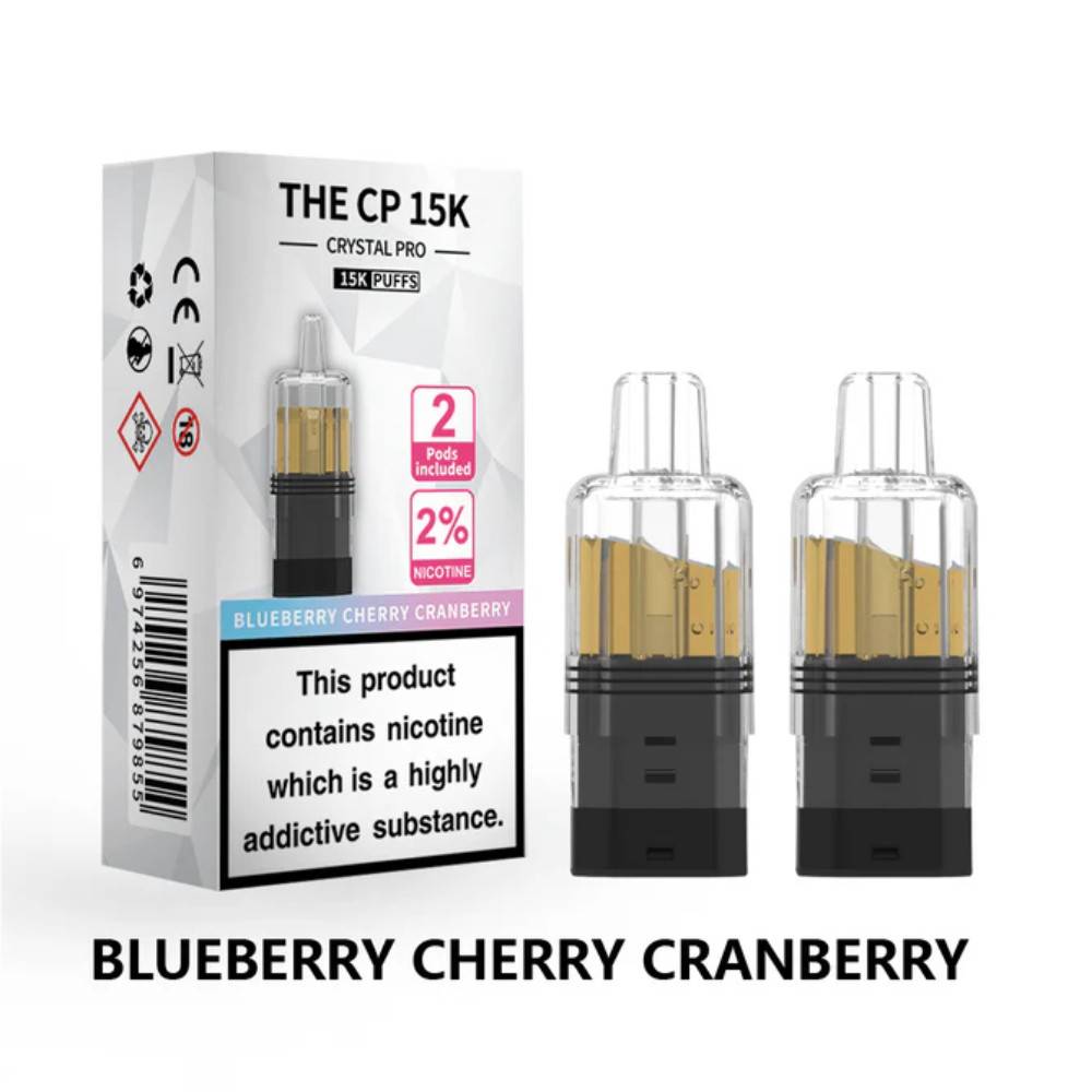 Crystal Pro CP 15k Prefilled Pods Pack of 5 Blueberry Cherry Cranberry