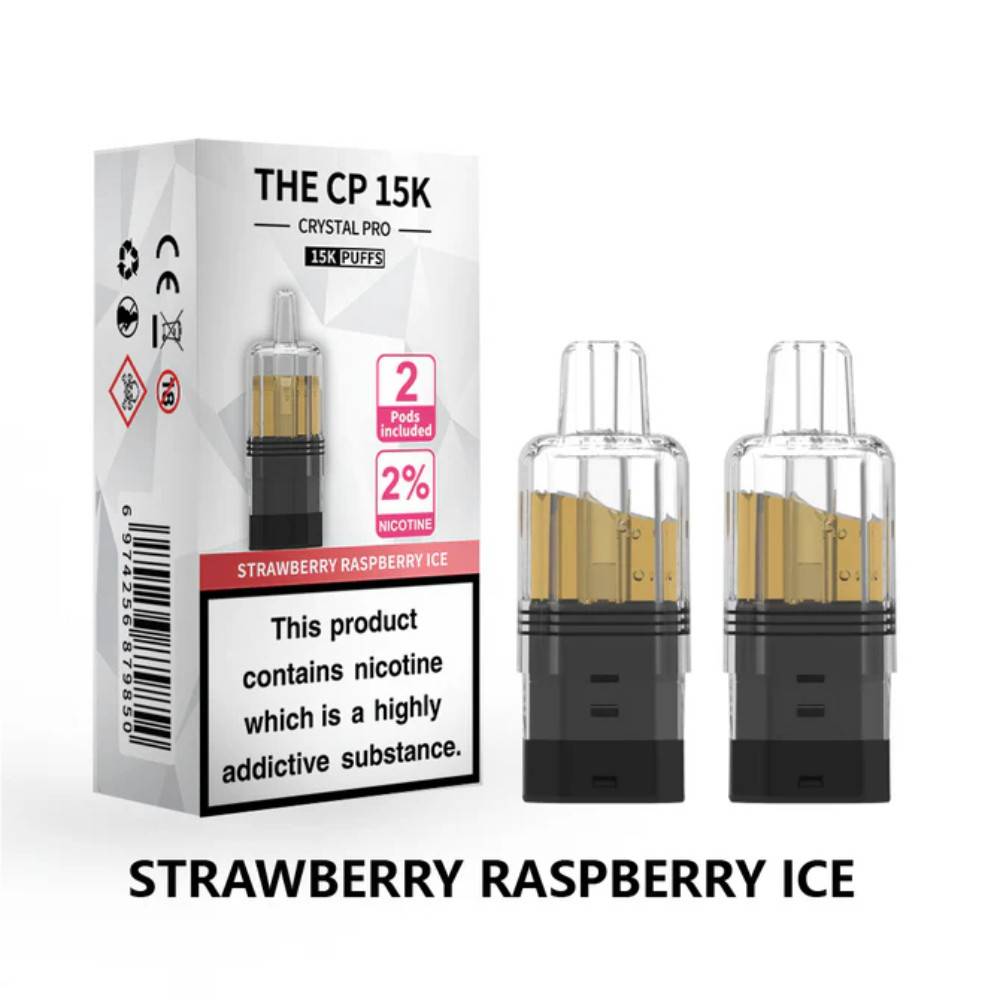 Crystal Pro CP 15k Prefilled Pods Pack of 5 Strawberry Raspberry Ice
