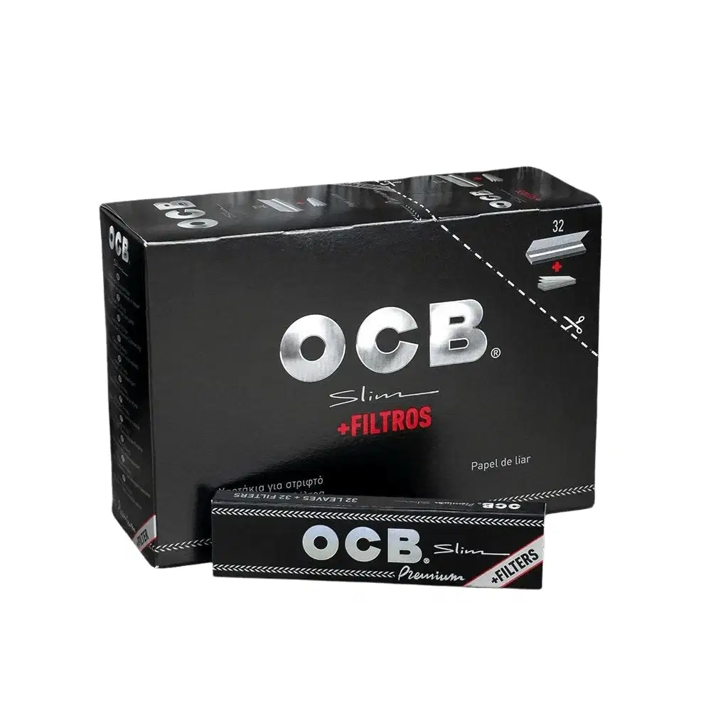OCB Premium Slim Rolling Papers with Filters (Pack of 32)