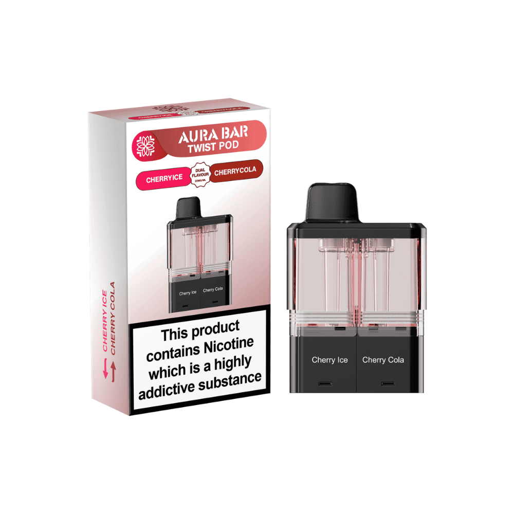 Crystal Prime Aura Bar Twist 40k Pods Pack of 5 Cherry Ice / Cherry Cola