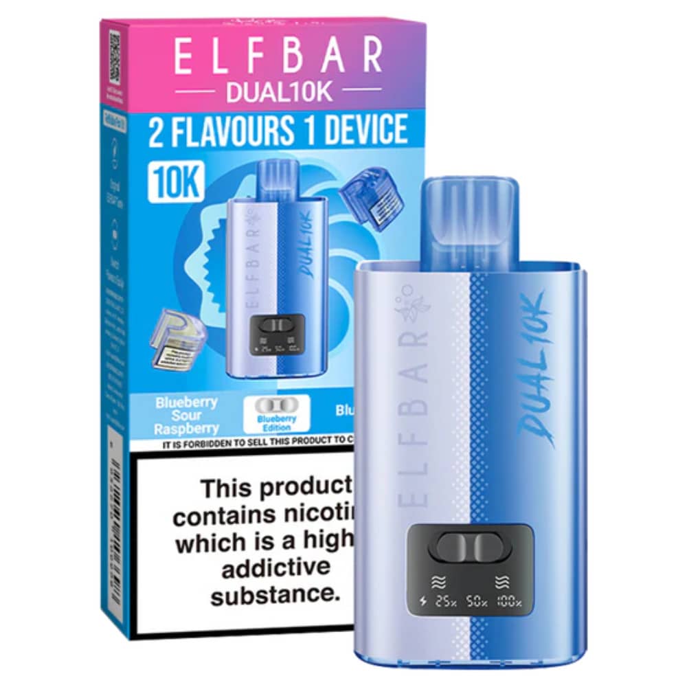Elf Bar Dual 10k Vape Kit Box of 5 Blueberry Edition