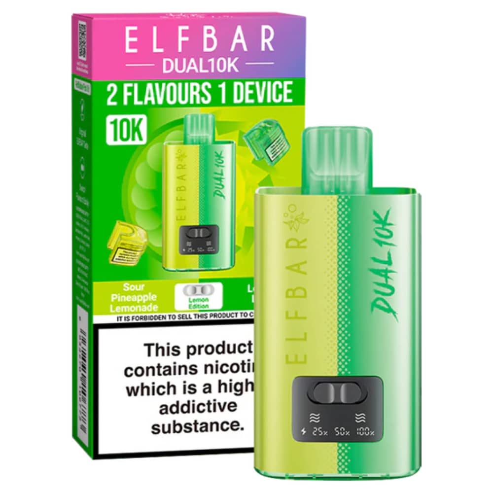 Elf Bar Dual 10k Vape Kit Box of 5 Lemon Edition