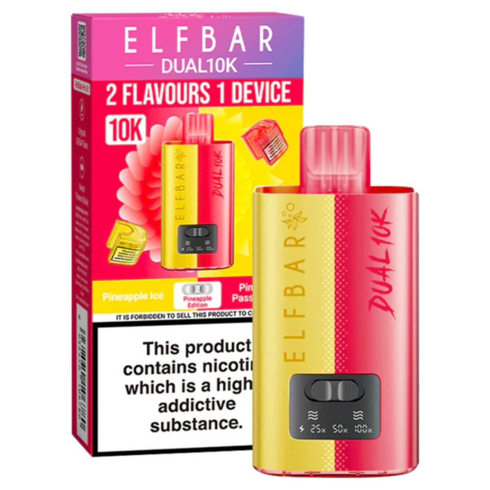 Elf Bar Dual 10k Vape Kit Box of 5 Pineapple Edition
