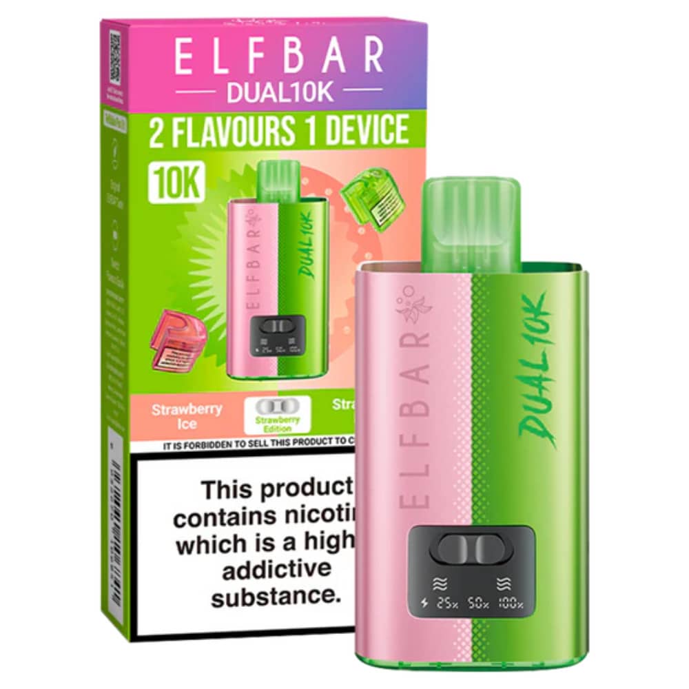 Elf Bar Dual 10k Vape Kit Box of 5 Strawberry Edition