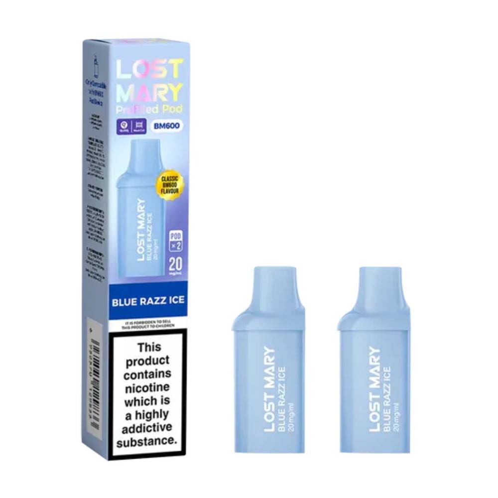 Lost Mary Bm6000 Pods Pack of 5 Blue Razz Ice