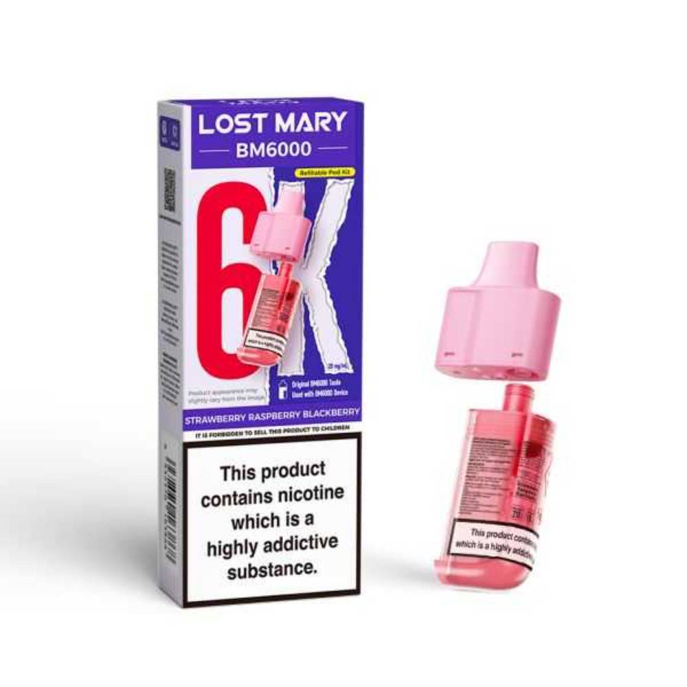 Lost Mary Bm6000 Pods Pack of 5 Strawberry Raspberry Blackberry
