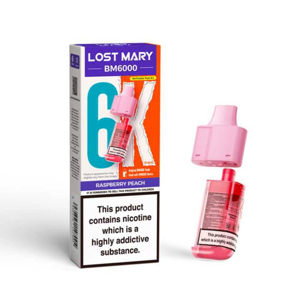 Lost Mary Bm6000 Pods Pack of 5 Raspberry Peach