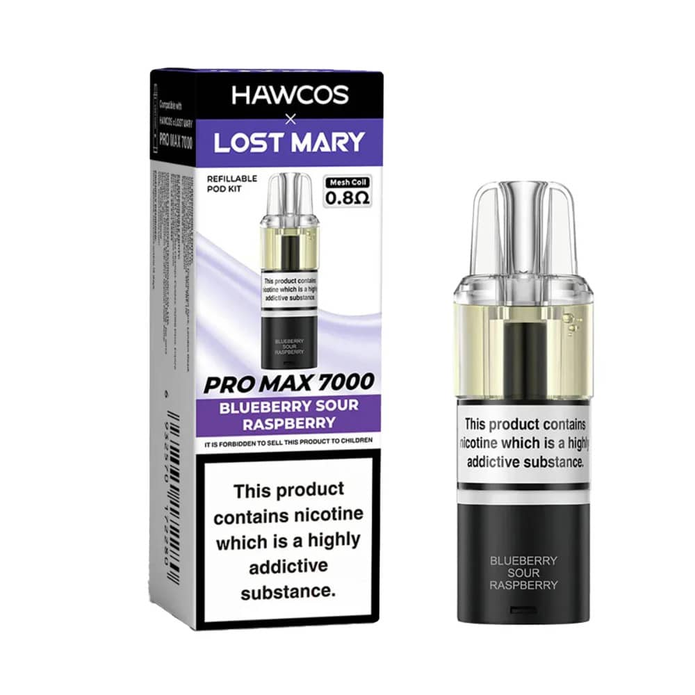 Lost Mary Hawcos Pro Max 7000 Pods Pack of 5 Blueberry Sour Raspberry