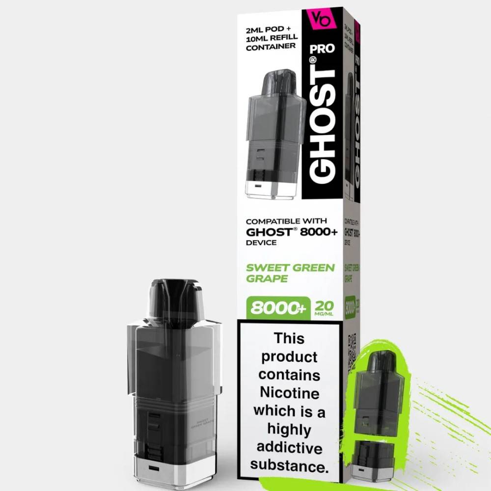 Ghost Pro 8000 Pods Pack of 5 Sweet Green Grape