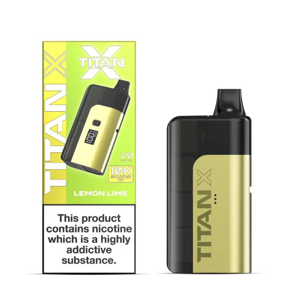Titan X 10k Prefilled Vape Kit Box of 5 Lemon Lime