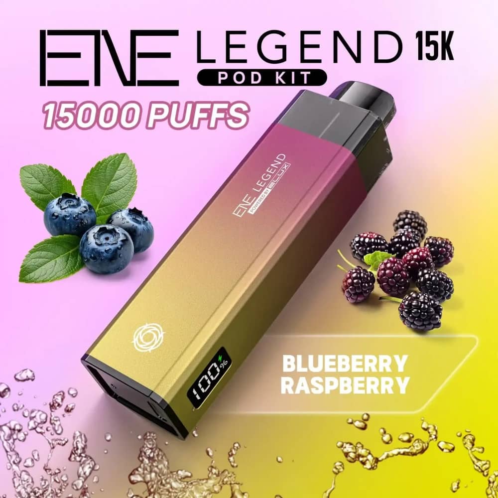 Elux Ene Legend 15k Vape Kit Box of 5 Blueberry Raspberry