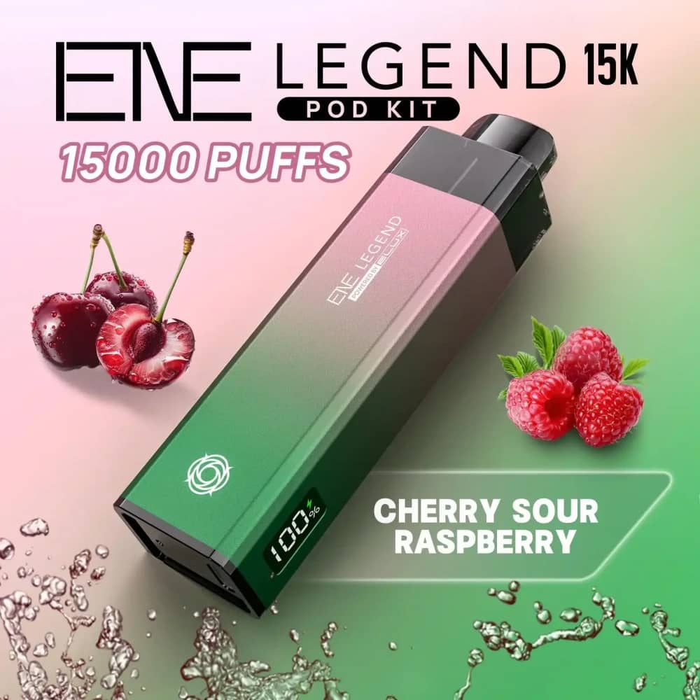 Elux Ene Legend 15k Vape Kit Box of 5 Cherry Sour Raspberry